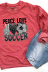 Faux Sequin Peace Love Soccer Transfer Unisex NuBlend Crew Sweatshirt