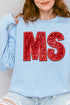 Faux Sequin Red MS Transfer Unisex NuBlend Crew Sweatshirt