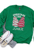 Faux Sequin Christmas Tree Junkie Transfer Unisex NuBlend Crew Sweatshirt