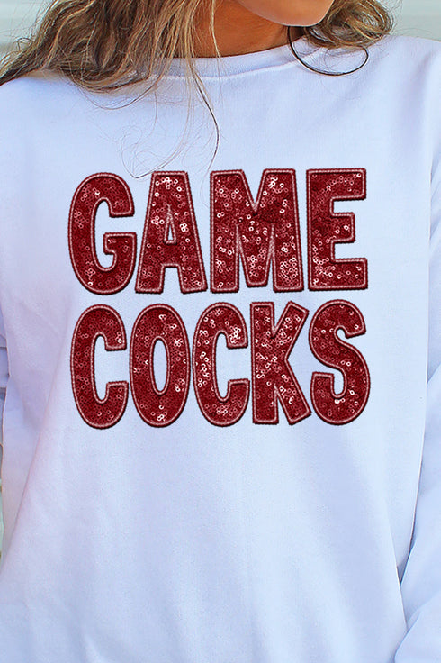Faux Sequin Gamecocks Transfer Unisex NuBlend Crew Sweatshirt
