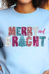 Faux Sequin Merry And Bright Transfer Unisex NuBlend Crew Sweatshirt