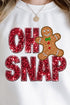 Faux Sequin Oh Snap Gingerbread Transfer Unisex NuBlend Crew Sweatshirt