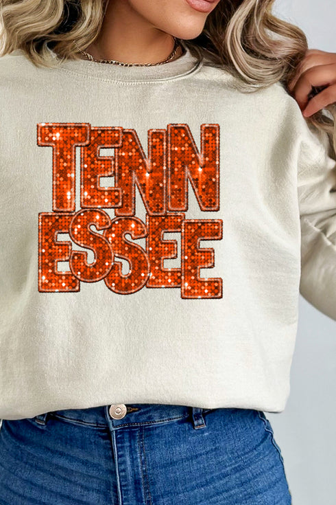 Faux Sequin Tennessee Transfer Unisex NuBlend Crew Sweatshirt