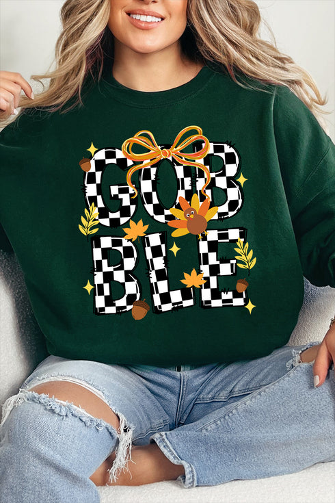 Checkered Gobble Coquette Unisex NuBlend Crew Sweatshirt