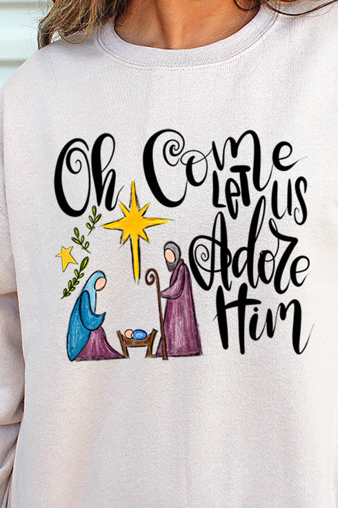 Oh Come Let Us Adore Him Unisex NuBlend Crew Sweatshirt