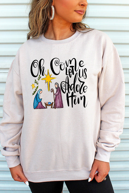 Oh Come Let Us Adore Him Unisex NuBlend Crew Sweatshirt