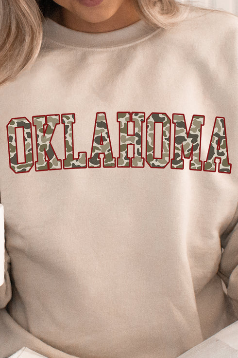 Crimson Oklahoma Camo Unisex NuBlend Crew Sweatshirt