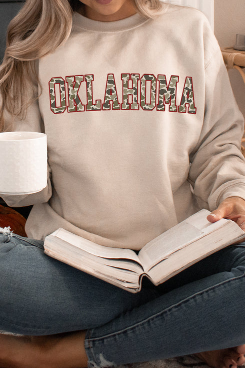 Crimson Oklahoma Camo Unisex NuBlend Crew Sweatshirt