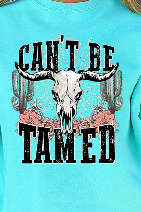 Steer Skull Can't Be Tamed Unisex NuBlend Crew Sweatshirt