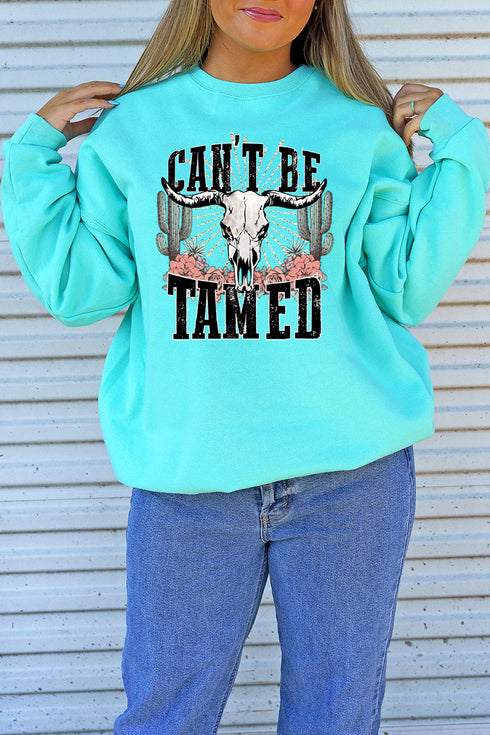 Steer Skull Can't Be Tamed Unisex NuBlend Crew Sweatshirt