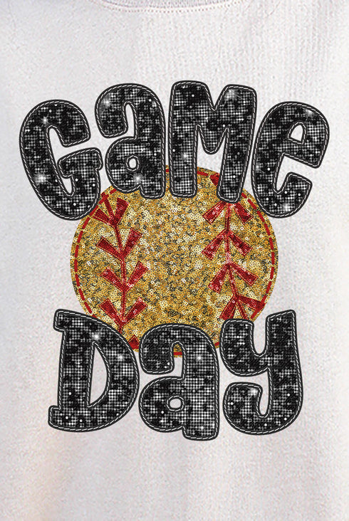 Game Day Softball Faux Sequin Transfer Unisex NuBlend Crew Sweatshirt