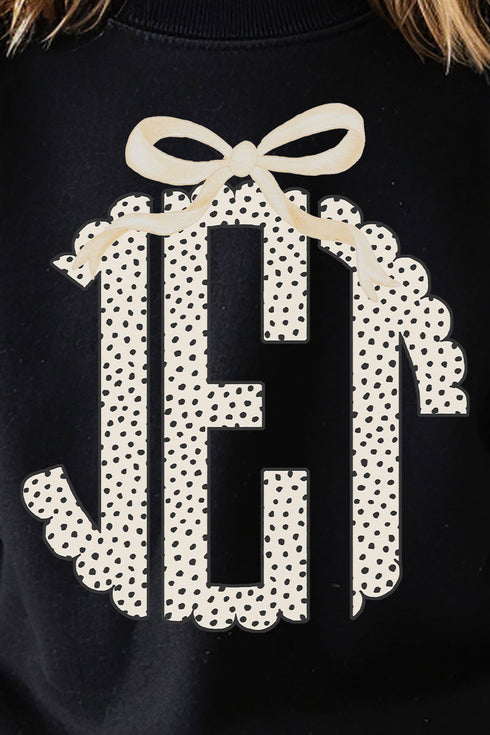 Youth Speckle 3 Letter Monogram Crew Sweatshirt