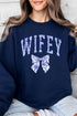 Arched Wifey Blue Chinoiserie Unisex NuBlend Crew Sweatshirt