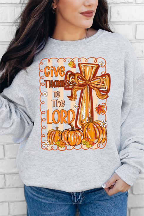 Coquette Cross Give Thanks Unisex NuBlend Crew Sweatshirt