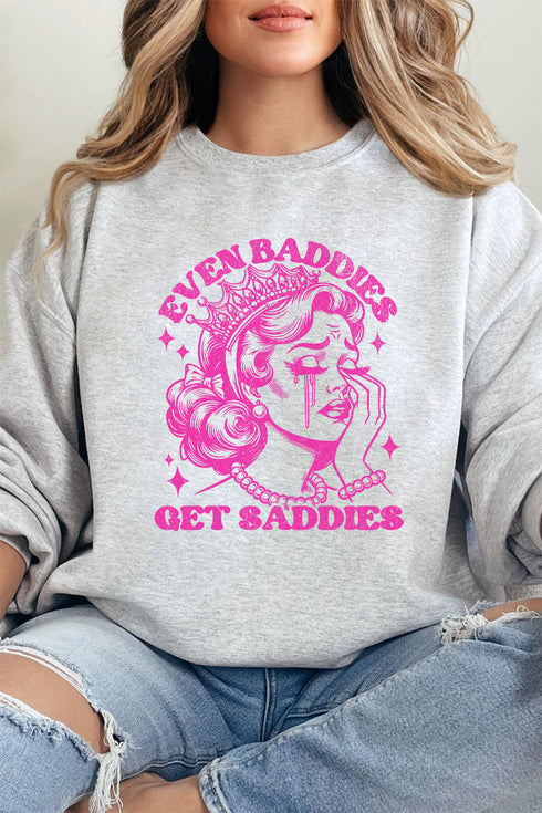 Baddies Get Saddies Unisex NuBlend Crew Sweatshirt