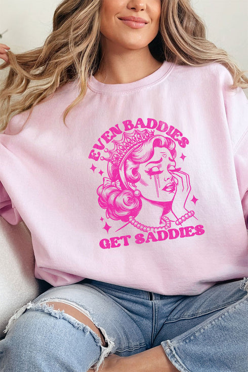 Baddies Get Saddies Unisex NuBlend Crew Sweatshirt