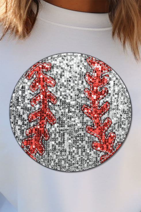 Baseball Faux Sequin Transfer Unisex NuBlend Crew Sweatshirt