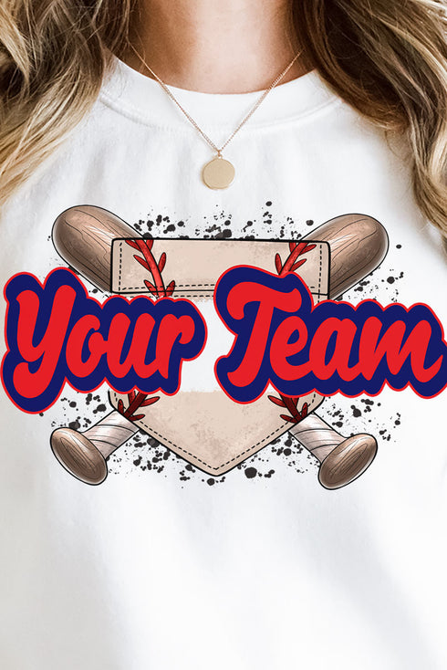 Baseball Home Plate Red And Navy Unisex NuBlend Crew Sweatshirt