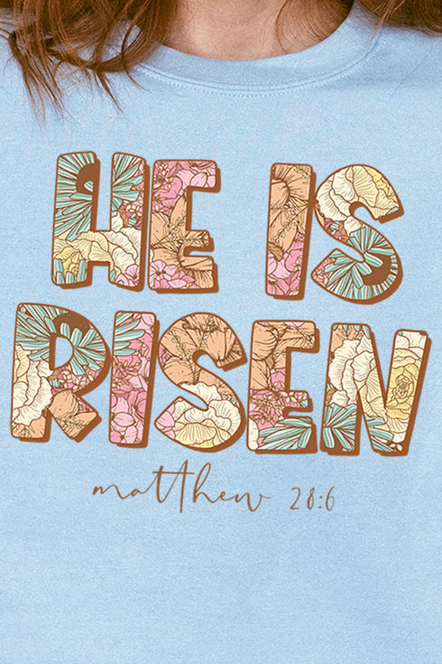 Block Letters He Is Risen Unisex NuBlend Crew Sweatshirt