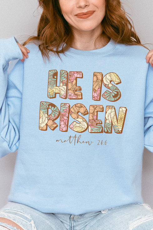 Block Letters He Is Risen Unisex NuBlend Crew Sweatshirt
