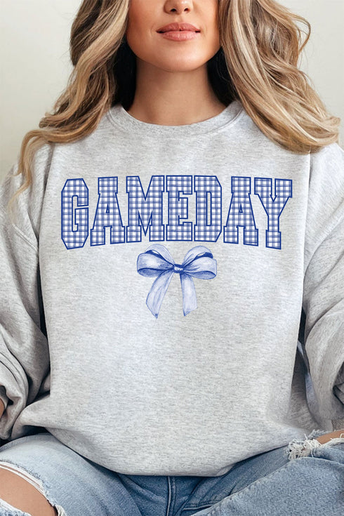 Blue Gingham Gameday Unisex NuBlend Crew Sweatshirt