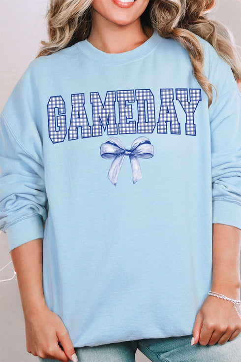 Blue Gingham Gameday Unisex NuBlend Crew Sweatshirt