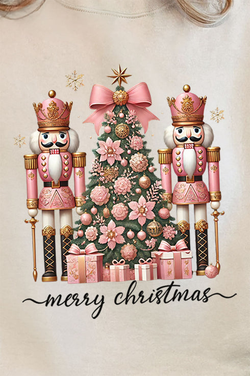 Blush Nutcracker Merry Christmas Unisex NuBlend Crew Sweatshirt