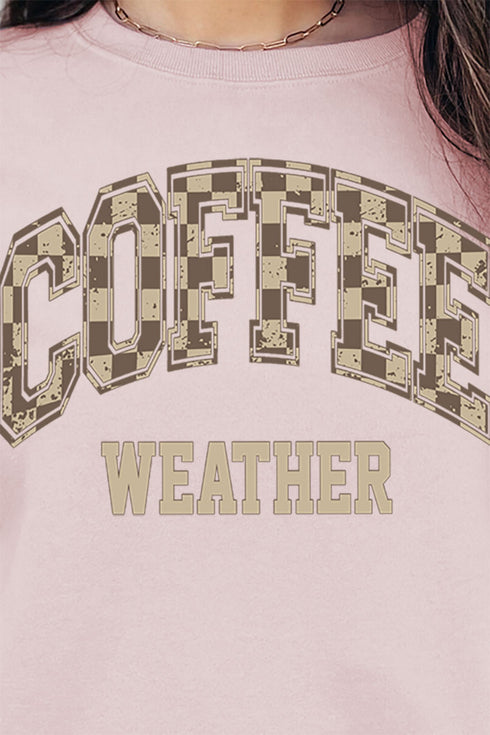 Brown Checkered Coffee Weather Unisex NuBlend Crew Sweatshirt