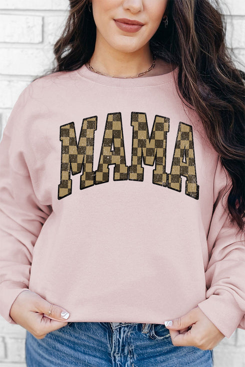 Olive Checkered Mama Unisex NuBlend Crew Sweatshirt