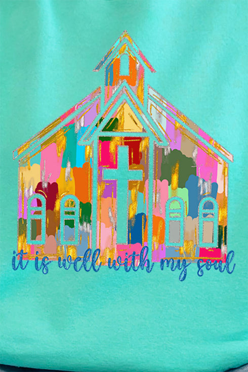 Brushed Colorful It Is Well With My Soul Unisex NuBlend Crew Sweatshirt