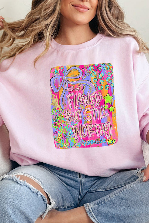 Brushed Flawed But Still Worthy Unisex NuBlend Crew Sweatshirt