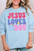 Bubble Jesus Loves You Unisex NuBlend Crew Sweatshirt