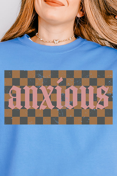 Checkered Anxious Unisex NuBlend Crew Sweatshirt
