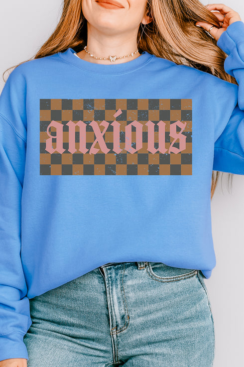 Checkered Anxious Unisex NuBlend Crew Sweatshirt