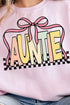 Checkered Bow Auntie Unisex NuBlend Crew Sweatshirt