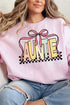 Checkered Bow Auntie Unisex NuBlend Crew Sweatshirt
