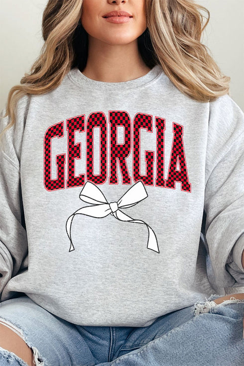 Checkered Coquette Georgia Unisex NuBlend Crew Sweatshirt
