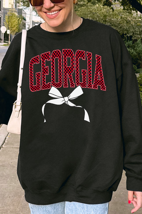 Checkered Coquette Georgia Unisex NuBlend Crew Sweatshirt