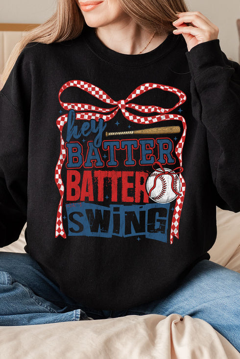 Checkered Hey Batter Batter Unisex NuBlend Crew Sweatshirt