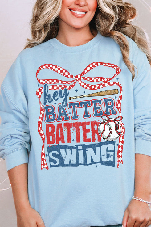 Checkered Hey Batter Batter Unisex NuBlend Crew Sweatshirt
