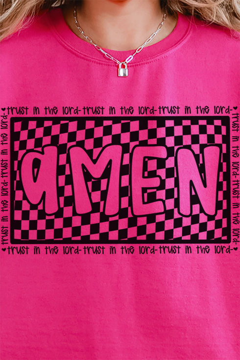 Checkered Trust In The Lord Unisex NuBlend Crew Sweatshirt