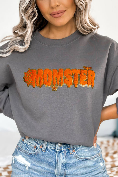 Momster Large Chenille Patch Unisex NuBlend Crew Sweatshirt