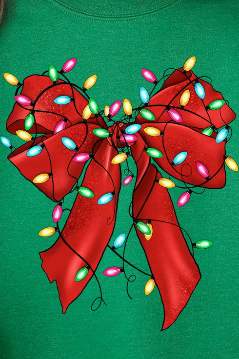 Christmas Lights Coquette Bow Unisex NuBlend Crew Sweatshirt