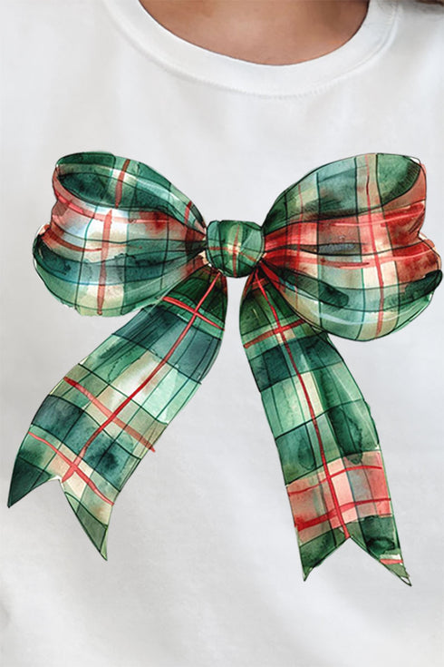 Christmas Plaid Coquette Bow Unisex NuBlend Crew Sweatshirt