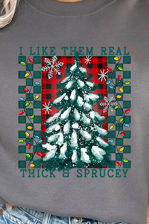 Christmas Tree Real Thick And Sprucey Unisex NuBlend Crew Sweatshirt