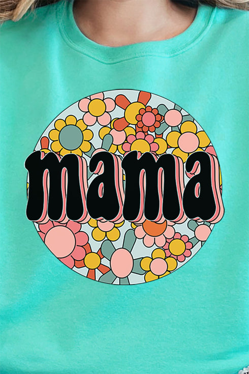 Circle Retro Flower Mama Unisex NuBlend Crew Sweatshirt