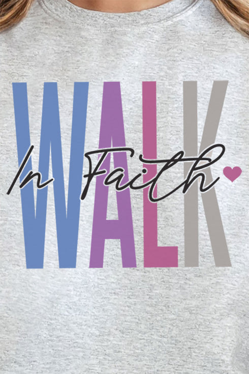 Colorblock Walk In Faith Unisex NuBlend Crew Sweatshirt