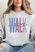 Colorblock Walk In Faith Unisex NuBlend Crew Sweatshirt