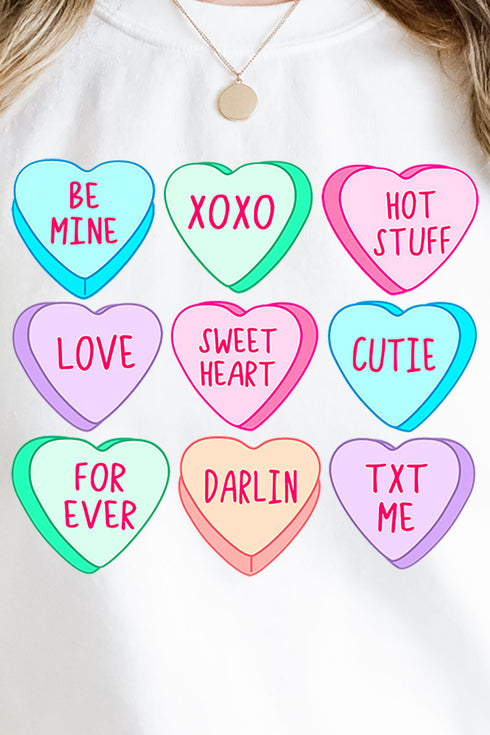 Colorful Candy Hearts Unisex NuBlend Crew Sweatshirt