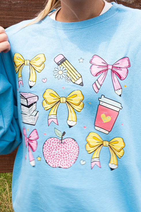 Side Bows Coquette Teacher Unisex NuBlend Crew Sweatshirt